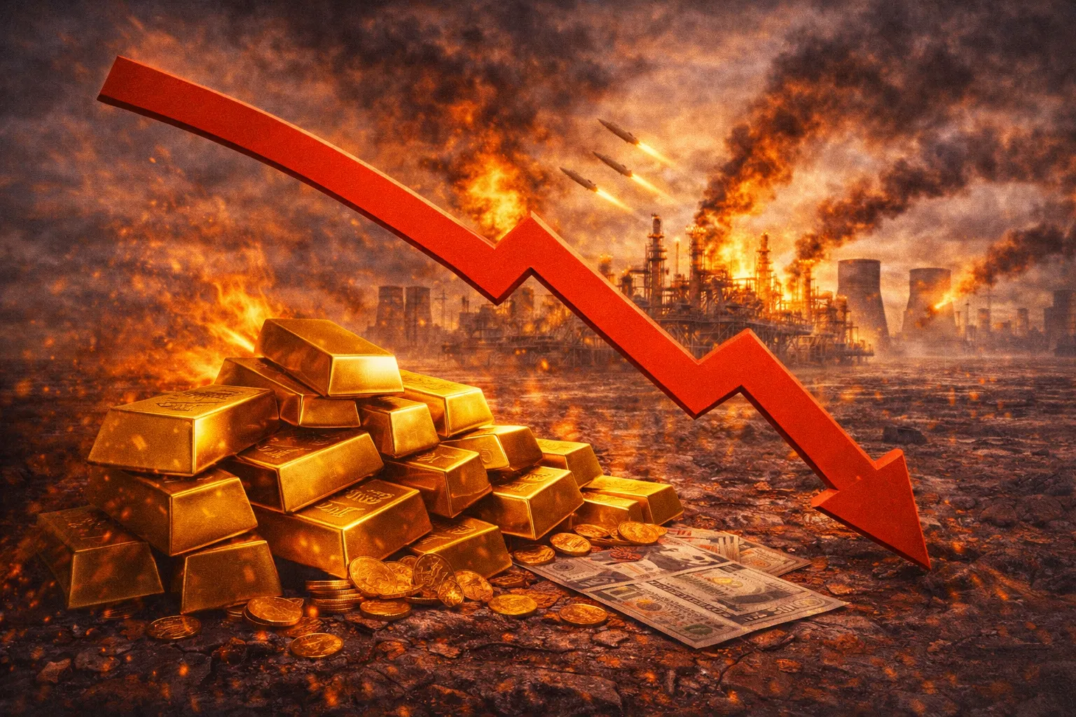 الذهب يتراجع مع تصاعد التضخم المدفوع بارتفاع أسعار الطاقة